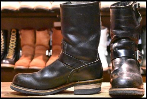 【7.5D 良品 PT83 91年10月刻印】レッドウィング 8270 ナイフポケット エンジニア ブラック 黒 スチールトゥ ブーツ redwing HOPESMORE