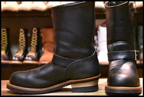 【10D 美品 16年】レッドウィング 2268 エンジニア 黒 ブラッククローム スチールトゥ ブーツ redwing HOPESMORE