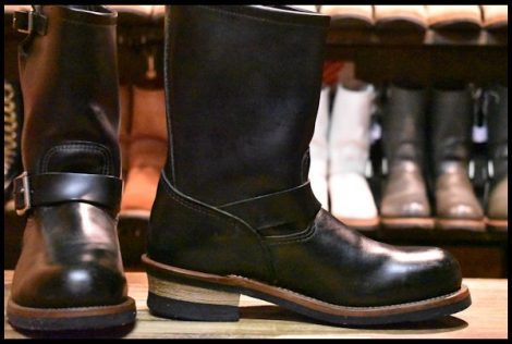 【8D 箱付 良品 10年】レッドウィング 2268 エンジニア 黒 ブラッククローム スチールトゥ ブーツ redwing HOPESMORE