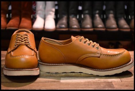 【9.5D 良品 16年】レッドウィング 9895 アイリッシュセッター 茶 ゴールドラセット モックトゥ ローカット 短靴 ブーツ redwing HOPESMORE