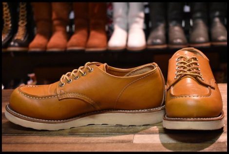 【9.5D 良品 16年】レッドウィング 9895 アイリッシュセッター 茶 ゴールドラセット モックトゥ ローカット 短靴 ブーツ redwing HOPESMORE
