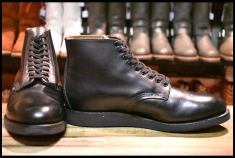 【9.5D 美品 15年】レッドウィング 9197 ポストマン 黒 ブラック シャパラル プレーントゥ レースアップ ブーツ redwing HOPESMORE