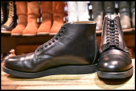 【9.5D 美品 15年】レッドウィング 9197 ポストマン 黒 ブラック シャパラル プレーントゥ レースアップ ブーツ redwing HOPESMORE