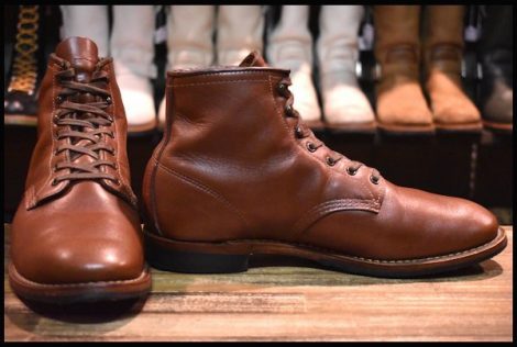 【10D 箱付 美品 17年】レッドウィング 9063 ベックマン ブーツ チーク フェザーストーン 茶 フラットボックス redwing HOPESMORE