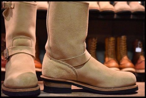 【8D 箱付 美品 PT99プリント 旧シルエット 05年】レッドウィング 8268 スエード エンジニア スチールトゥ ブーツ redwing HOPESMORE