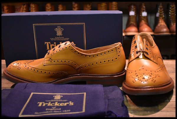【UK12 箱付 未使用】Tricker’s トリッカーズ 5633/38 BOURTON エイコンアンティーク ウイングチップ 茶 短靴 シューズ  ブーツ HOPESMORE