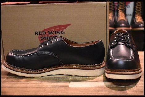 【10D 箱付 美品 17年】レッドウィング 8106 オックスフォード 黒 ブラッククローム モックトゥ ローカット ブーツ redwing HOPESMORE