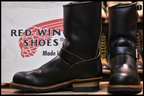 【9D 箱付 良品 PT99刺繍】レッドウィング 2268 エンジニア 黒 ブラッククローム スチールトゥ ブーツ redwing HOPESMORE