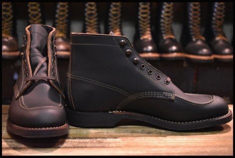 【8.5D 箱付 未使用 19年】レッドウィング 8075 1930s スポーツ ブーツ 黒 ブラック プレーリー redwing フラットボックス HOPESMORE