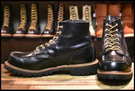 【9.5E 良品 16年】レッドウィング 8176 アイリッシュセッター 黒 ブラッククローム モック ビブラム 編み上げ ブーツ redwing HOPESMORE
