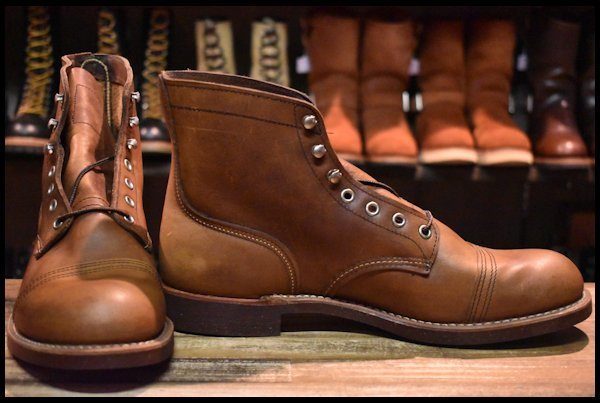 【10D 未使用 10年】レッドウィング 8111 アイアンレンジ 茶 アンバー ハーネス キャップトゥ 編み上げ ブーツ redwing  HOPESMORE