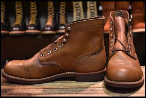 【10D 未使用 10年】レッドウィング 8111 アイアンレンジ 茶 アンバー ハーネス キャップトゥ 編み上げ ブーツ redwing HOPESMORE