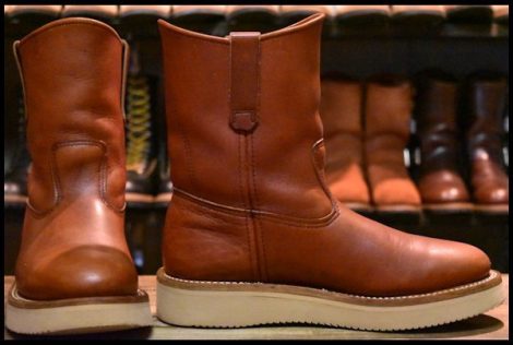 【9E 良品 緑犬タグ 95年 ビブラムカスタム】レッドウィング 866 ペコス オロラセット クッションソール ブーツ redwing pecos HOPESMORE