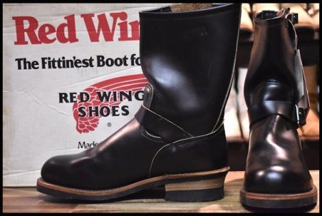 【9D 箱付 DEAD PT91プリント 94年4月刻印】レッドウィング 2268 エンジニア 黒 ブラッククローム スチールトゥ ブーツ redwing HOPESMORE