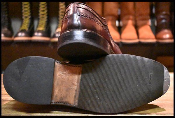 【11E 良品】ALDEN オールデン 975 ロングウイングチップ #8 バーガンディ コードバン ローカット 短靴 シューズ ブーツ  HOPESMORE