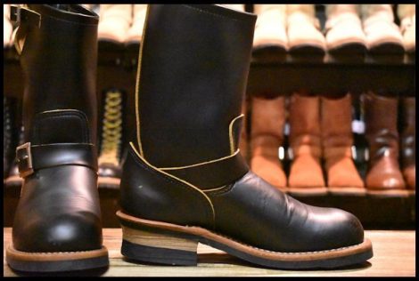 【6.5D 美品 17年】レッドウィング 2966 エンジニア ブラック クローンダイク 黒 茶芯 スチール無し ブーツ redwing HOPESMORE