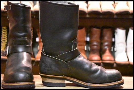 【9D 良品 PT99刺繍】レッドウィング 2268 エンジニア 黒 ブラッククローム スチールトゥ ブーツ redwing HOPESMORE