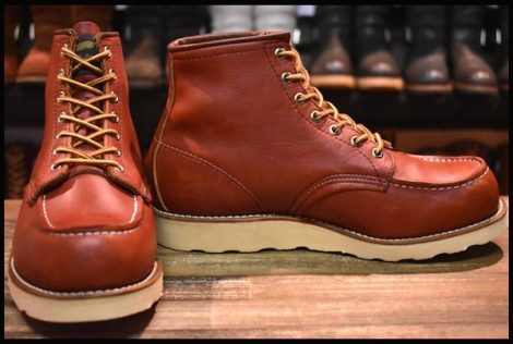 【8.5E 美品 半円犬タグ 94年】レッドウィング 875 アイリッシュセッター 赤茶 オロラセット モックトゥ ブーツ redwing HOPESMORE