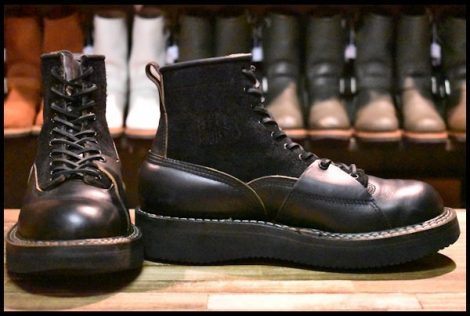 【8.5E 良品 ヨウジヤマモト別注】WHITE’S ホワイツ ノースウエストLTT ブラック×ラフアウト 黒 Yohji Yamamoto ブーツ HOPESMORE
