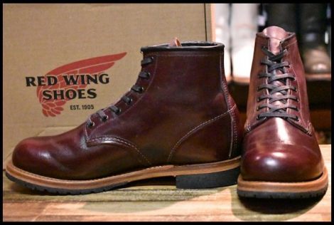 【8D 箱付 美品 21年】レッドウィング 9411 ベックマン ブラックチェリー フェザーストーン プレーントゥ ブーツ redwing HOPESMORE