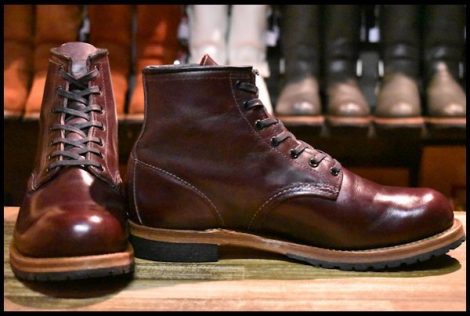 【8D 箱付 美品 21年】レッドウィング 9411 ベックマン ブラックチェリー フェザーストーン プレーントゥ ブーツ redwing HOPESMORE