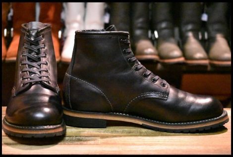 【8D 箱付 美品 19年】レッドウィング 9414 ベックマン 黒 ブラック フェザーストーン プレーントゥ ブーツ 9014 redwing HOPESMORE