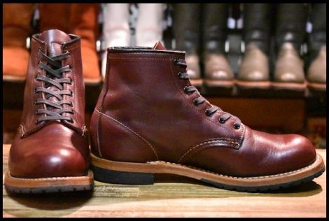 【8D 箱付 美品 18年】レッドウィング 9411 ベックマン ブラックチェリー フェザーストーン プレーントゥ ブーツ redwing HOPESMORE