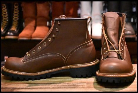 【8D 未使用 09年】レッドウィング 2936 ビブラム ラインマン ブラウン 茶 ラグソール LTT レースアップ ブーツ redwing  HOPESMORE