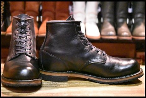 【8D 箱付 美品 19年】レッドウィング 9414 ベックマン 黒 ブラック フェザーストーン プレーントゥ ブーツ 9014 redwing HOPESMORE