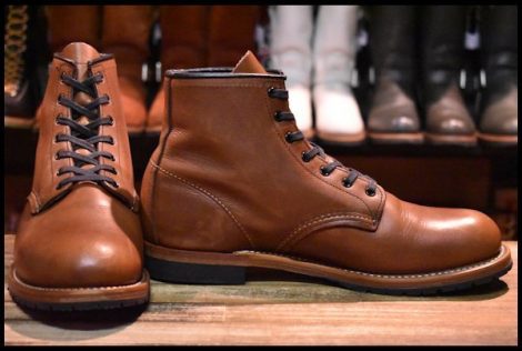 【9D 美品 13年】レッドウィング 9016 ベックマン シガー フェザーストーン 茶 プレーントゥ 編み上げ ブーツ redwing HOPESMORE