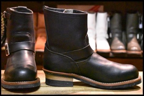 【8D 美品 08年】レッドウィング 8182 ショート エンジニア 黒 ブラック ハーネス スチールトゥ ブーツ redwing 2976 HOPESMORE