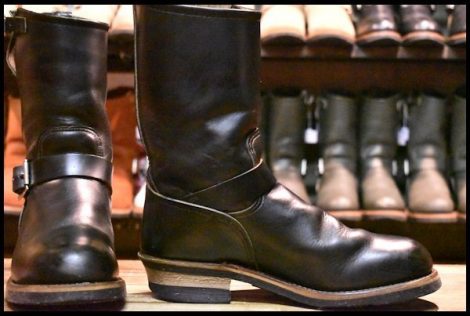 【9D 良品 PT91プリント】レッドウィング 2268 エンジニア 黒 ブラッククローム スチールトゥ ブーツ redwing HOPESMORE