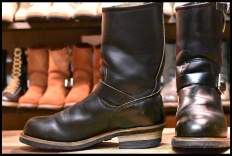 【9D 良品 PT91プリント】レッドウィング 2268 エンジニア 黒 ブラッククローム スチールトゥ ブーツ redwing HOPESMORE