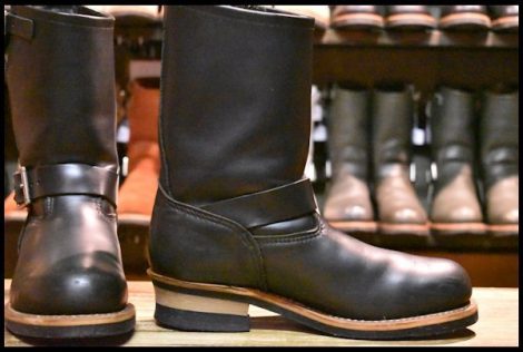 【8D 美品 08年】レッドウィング 2268 エンジニア 黒 ブラッククローム スチールトゥ ブーツ redwing HOPESMORE