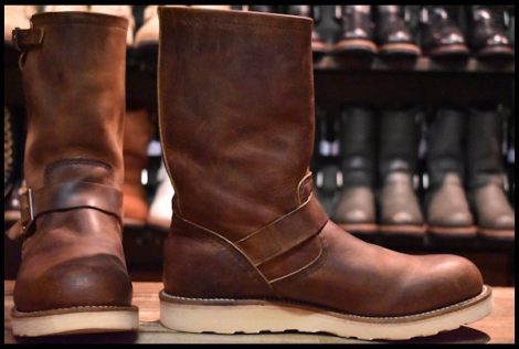 【9.5D 良品 08年】レッドウィング 2971 エンジニア 茶 カッパー ラフ＆タフ スチール無し クッションソール ブーツ redwing HOPESMORE