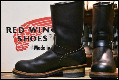 【8D 箱付 美品 PT91刺繍 98年】レッドウィング 2268 エンジニア 黒 ブラッククローム スチールトゥ ブーツ redwing HOPESMORE