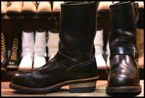 【8D 良品 PT91プリント 93年7月刻印】レッドウィング 2268 エンジニア 黒 ブラッククローム スチールトゥ ブーツ redwing HOPESMORE