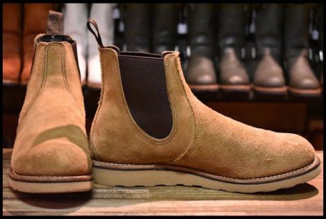 【9D 箱付 良品 20年】レッドウィング 3192 クラシック チェルシー サイドゴア ミュールスキナー ラフアウト 茶 ブーツ redwing HOPESMORE