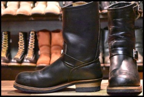 【9.5D 良品 PT91刺繍 98年】レッドウィング 2268 エンジニア 黒 ブラッククローム スチールトゥ ブーツ redwing HOPESMORE