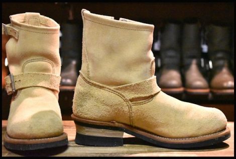 【6.5D 良品 14年】レッドウィング 2965 ショート スエードエンジニア ホーソーンラフアウト スチールトゥ ブーツ redwing HOPESMORE