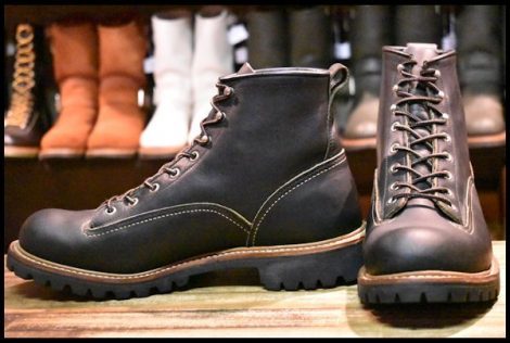 【9.5D 美品 11年】レッドウィング 2935 ビブラム ラインマン ブラック 黒 ラグソール レースアップ LTT ブーツ redwing HOPESMORE