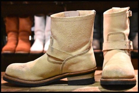 【9.5D 良品 10年】レッドウィング 2965 ショート スエードエンジニア ホーソーンアビレーンラフアウト ブーツ redwing HOPESMORE