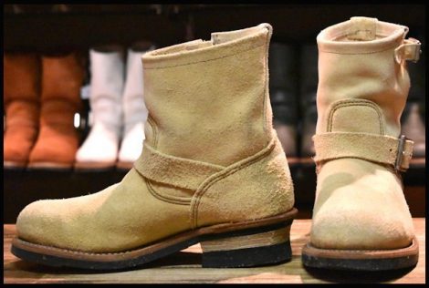 【6.5D 良品 14年】レッドウィング 2965 ショート スエードエンジニア ホーソーンラフアウト スチールトゥ ブーツ redwing HOPESMORE