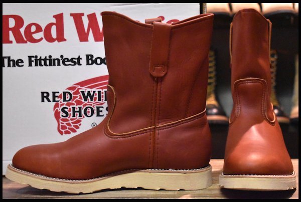 【9.5E 箱付 DEAD 緑犬タグ 94年】レッドウィング 866 ペコス オロラセット 赤茶 プルオン ブーツ redwing pecos  HOPESMORE