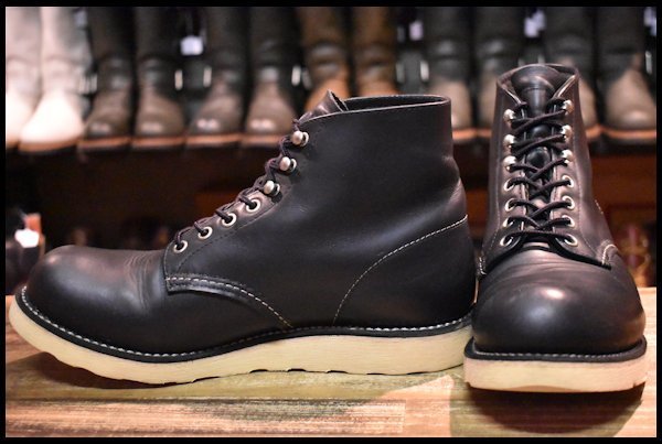 【8D 良品 08年】レッドウィング 8165 アイリッシュセッター 黒 ブラッククローム プレーントゥ 編み上げ ブーツ redwing  HOPESMORE