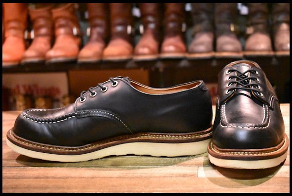 【9D 良品 11年】レッドウィング 8106 オックスフォード 黒 ブラッククローム モックトゥ ローカット 短靴 ブーツ redwing  HOPESMORE