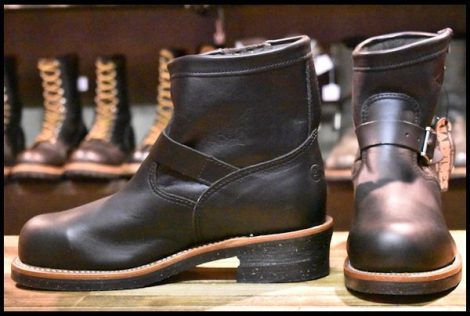 【9E 未使用 黒タグ】Chippewa チペワ 1901M10 ショートエンジニア 7インチハイト ブラック 黒 スチールトゥ 2976 ブーツ HOPESMORE