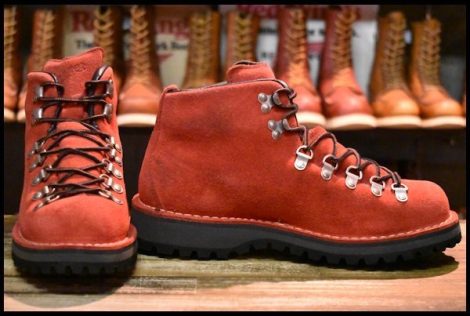 【7EE 美品 プロペラ別注 白タグ】Danner ダナー マウンテンライト 10300X ブーツ 赤 レッド スエード HOPESMORE