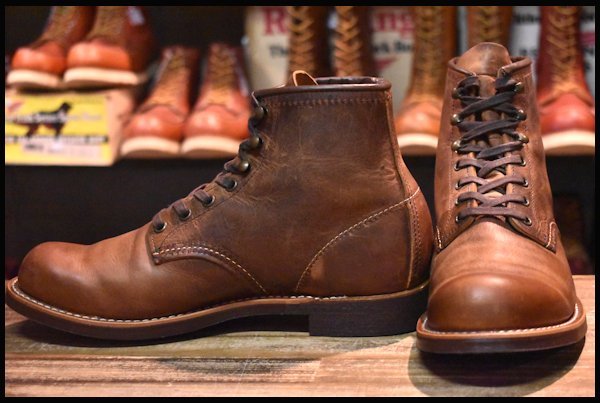 【8D 美品 21年】レッドウィング 3343 ブラックスミス 茶 カッパーラフ＆タフ プレーントゥ レースアップ ブーツ redwing  HOPESMORE