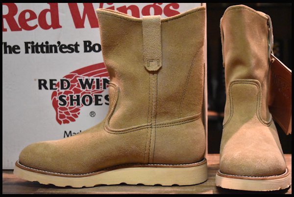 【7E 箱付 DEAD 羽タグ 97年】レッドウィング 8168 スエード ペコス タン ラフアウト プルオン ベージュ ブーツ redwing  pecos HOPESMORE